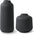 Scandinavian style ceramic vase, large decorative vase for bohemian pampas, matte black