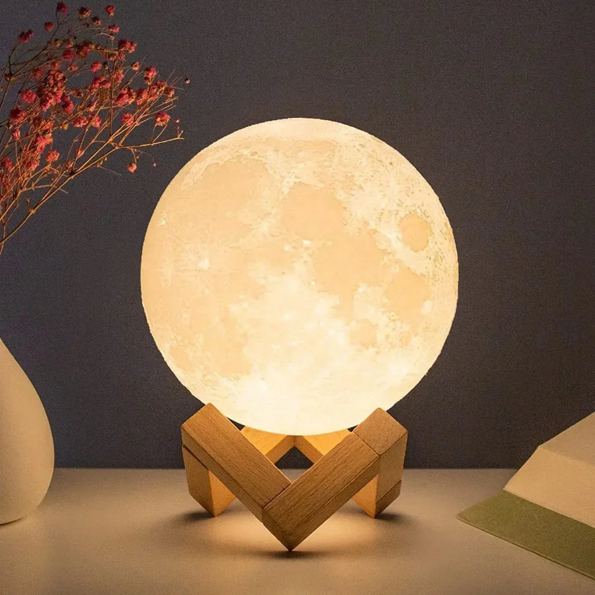 Soft Glow 8cm Moon Lamp