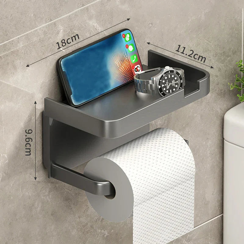 Bathroom Roll-Free Punch-Free Storage Rack for Toilet Paper