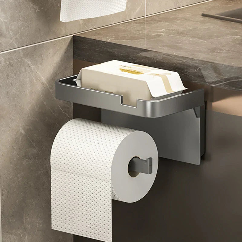 Bathroom Roll-Free Punch-Free Storage Rack for Toilet Paper