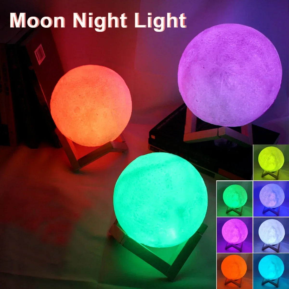 Soft Glow 8cm Moon Lamp