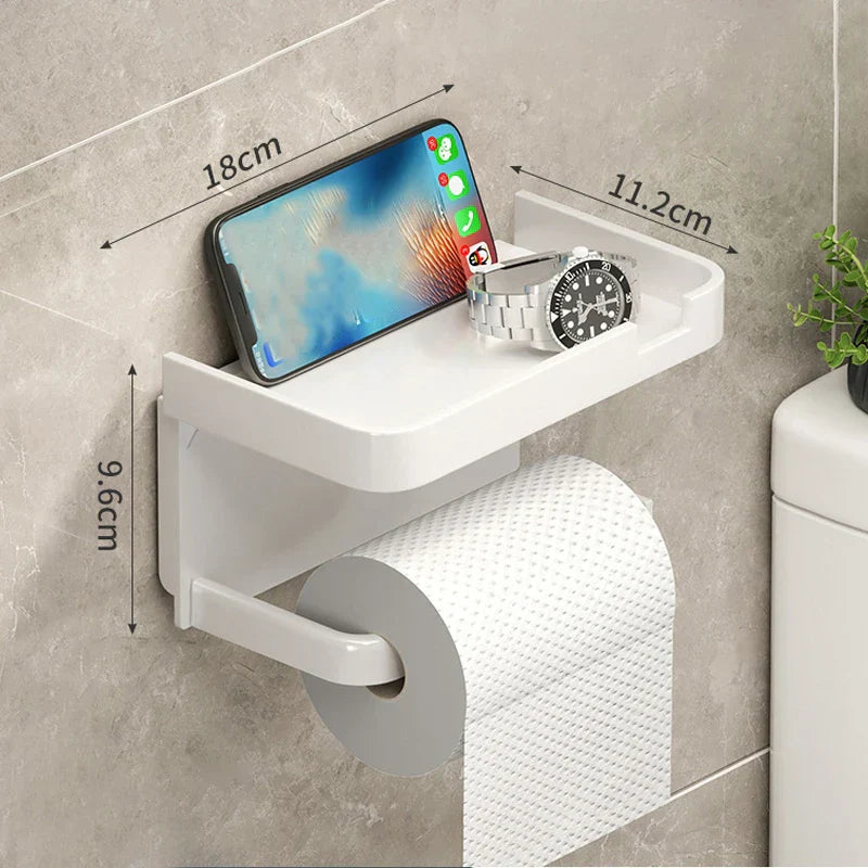 Bathroom Roll-Free Punch-Free Storage Rack for Toilet Paper